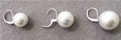 DORMEUSES CATALANES ARGENT PERLES IRISEES BOULES 16mm BLANC