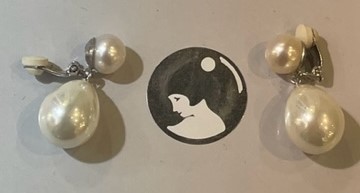 CLIPS ARGENT BOUTONS PERLES EAU DOUCE 10mm + POIRES POUDRE de PERLES 14x18mm