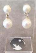 PUCES ARGENT PERLES IRISEES BOUTONS 06+BOULES 08mm BLANC
