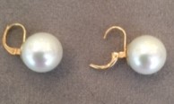 DORMEUSES CATALANES ARGENT DORE PERLES de BOHEME de qualité STH14mm BLANC