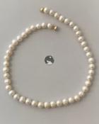 COLLIER 45cm PERLES EAU DOUCE 08mm avec noeuds, fermoir MAGNETIQUE AD forme TONNEAU