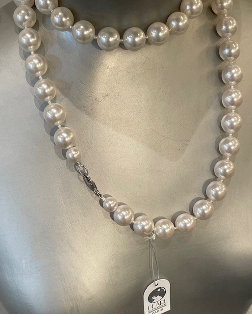 COLLIER 90cm SAUTOIR PERLES de BOHEME de qualité STH 14 et 02mm Fermoir ARGENT RHODIE 