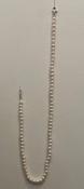COLLIER PERLES EAU DOUCE 04/05mm 40cm . Enfilage simple. FERMOIR ARGENT
