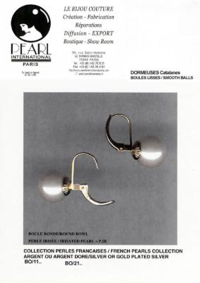 DORMEUSES CATALANES ARGENT PERLES de BOHEME qualité STH BOULES 10mm 