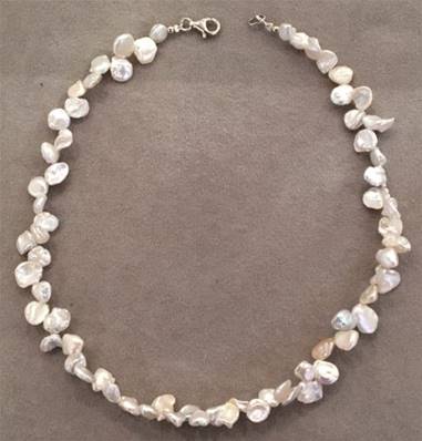 COLLIER 45cm PERLES EAU DOUCE KESHIS Blanches AG