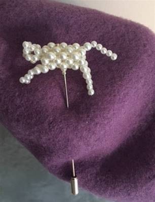 PIQUE BROCHE EPINGLE à CHAPEAU RESILLE CHAT