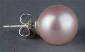 PUCES ARGENT PERLES IRISEES BOULES 10mm ROSE