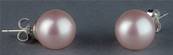 PUCES ARGENT PERLES IRISEES BOULES 10mm ROSE