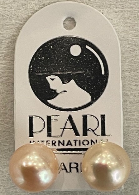 PUCES ARGENT DORE BOUTONS 3/4 de 10mm PERLES EAU DOUCE ROSE PECHE