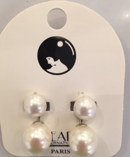 CLIPS ARGENT PERLES IRISEES BOUTONS 08m+BOULES 12mm 