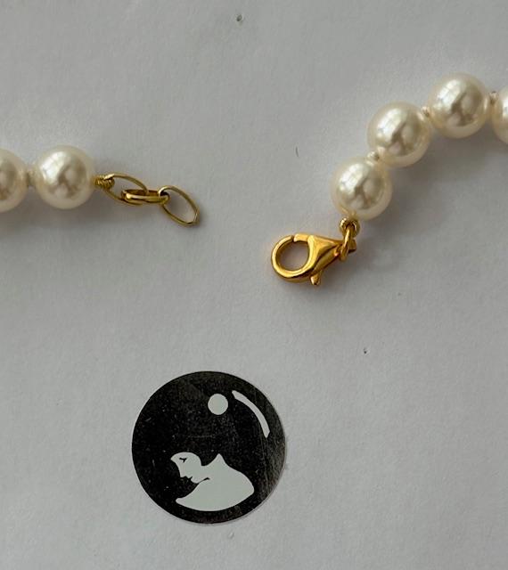 COLLIER 40cm PERLES de BOHEME BLANC de qualité STH 08mm  avec des Noeuds Fermoir AD