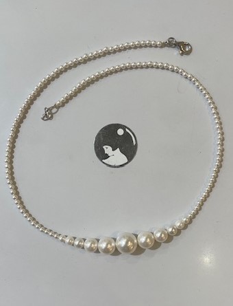 COLLIER en DEGRADE  45cm 1 CHUTE de PERLES de BOHEME de qualité STH de 12mm à 03mm Fermoir en ARGENT 925°%