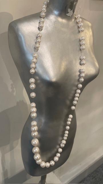 COLLIER 80cm FIL de PERLES de BOHEME de qualité STH en dégradé 16 à 08mm