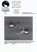 DORMEUSES CATALANES ARGENT PERLES IRISEES BOULES BAROQUES 10mm GRIS