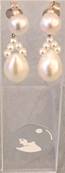 PUCES ARGENT 925 BOUTONS 06mm+BAGUE+POIRES N°3 PERLES EAU DOUCE