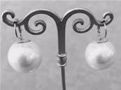 DORMEUSES CATALANES ARGENT PERLES IRISEES BOULES 16mm BLANC