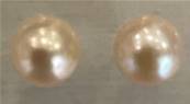 PUCES ARGENT DORE PERLES EAU DOUCE BOUTONS 3/4 de 12mm ROSE PECHE