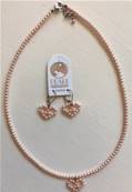 COLLIER COEUR PERLES UREA 03mm ROSE