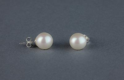 PUCES ARGENT 925°% PERLES de BOHEME de qualité STH BOULES 10mm BLANC BO/1010