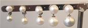 CLIPS ARGENT BOUTONS 07mm+BOULES 10mm BLANC PERLES IRISEES