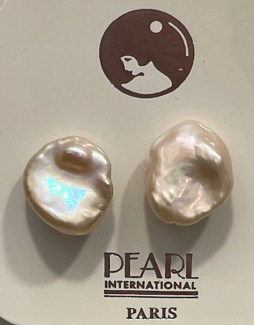 CLIPS ARGENT DORE+PERLES KESHIS N°6 NACRE ROSE HC