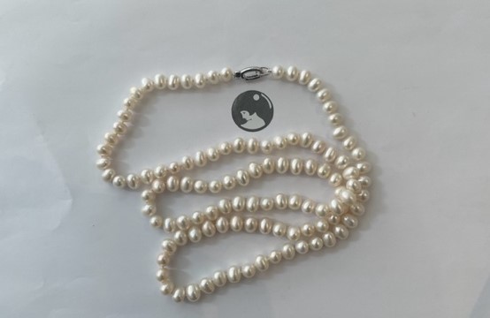 COLLIER 90cm SAUTOIR PERLES EAU DOUCE 08/09mm avec NOEUDS  FERMOIR ARGENT 925°%