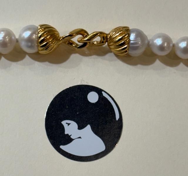 COLLIER 120cm SAUTOIR PERLES EAU DOUCE 08mm NDS FERMOIR TOI et MOI ARGENT DORE