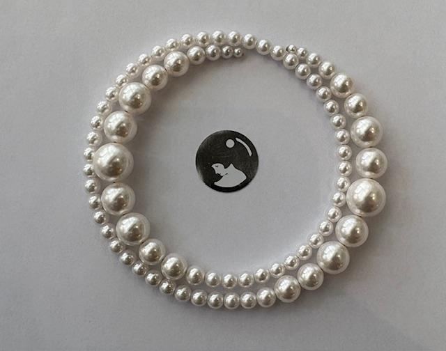 COLLIER SERPENTIN TOUR de COU en CHUTE PERLES de BOHEME de QUALITE STH DEGRADE de 12mm à 03mm
