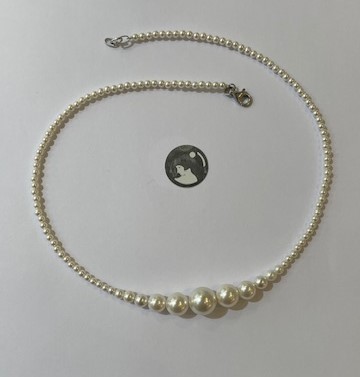 COLLIER 45cm en DEGRADE 1 CHUTE de PERLES de BOHEME de qualité STH de 12mm à 03mm Fermoir en ARGENT 925°%- CO/11.1CHUTE 12mm