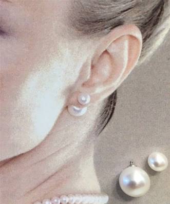 BO DUO SILVER STUDS FRESH WATER PEARLS BUTTONS08&12mm