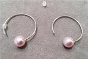 CREOLES ARGENT 925°% N°14 PERLES de BOHEME BOULES 08mm ROSE