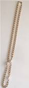 COLLIER CHAINE PLAQUE OR 85cm +3 PERLES de BOHEME BAROQUE