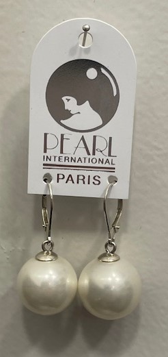 DORMEUSES TOKYO ARGENT 925�%  PERLES IRISEES BOULES 14mm