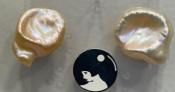 CLIPS ARGENT DORE+PERLES KESHIS N°6 ROSE HC