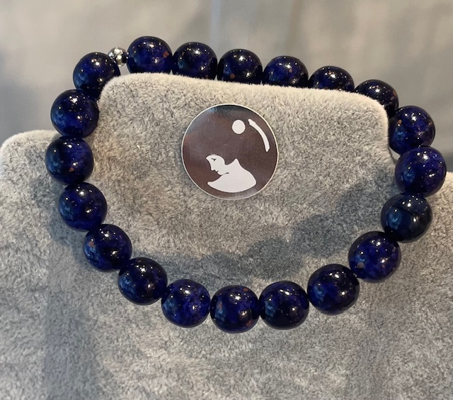 BRACELET ELASTIQUE 20 PERLES LAPIS LAZULIE 10mm 