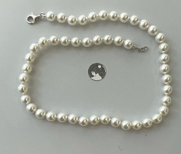 COLLIER 45cm PERLES de BOHEME qualité STH 08mm avec des Noeuds Fermoir A