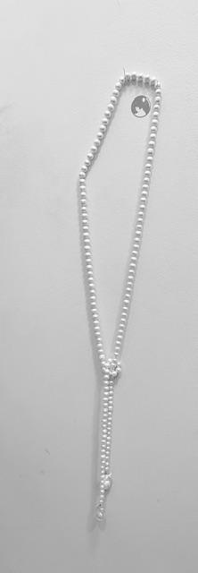 COLLIER ECHARPE 130cm PERLES EUX DOUCE 08mm+ 2 PENDANTS KESHIS  