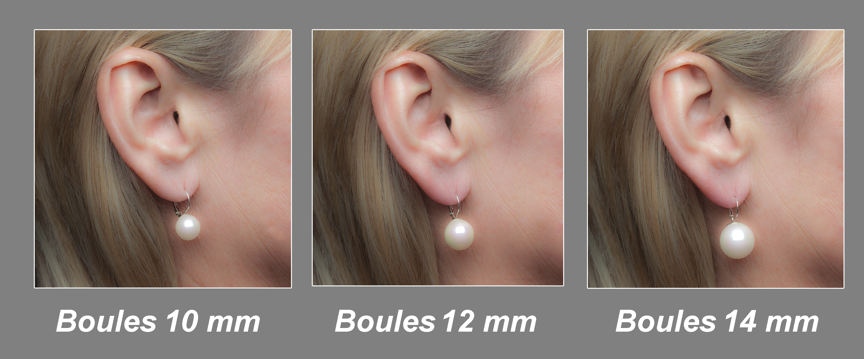DORMEUSES CATALANES ARGENT DORE PERLES de BOHEME de qualité STH BOULES 10mmA