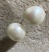 PUCES ARGENT DORE PERLES IRISEES BOUTONS 16mm BLANC BO/2036               