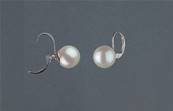 DORMEUSES CATALANES ARGENT PERLES IRISEES BOULES 10mm BLANC