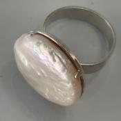 BAGUE ARGENT+PASTILLE PERLE EAU DOUCE N°6 - COUP SAN 20mm
