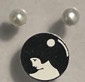 PUCES ARGENT BOUTONS 3/4 de 05mm PERLES EAU DOUCE BLANC