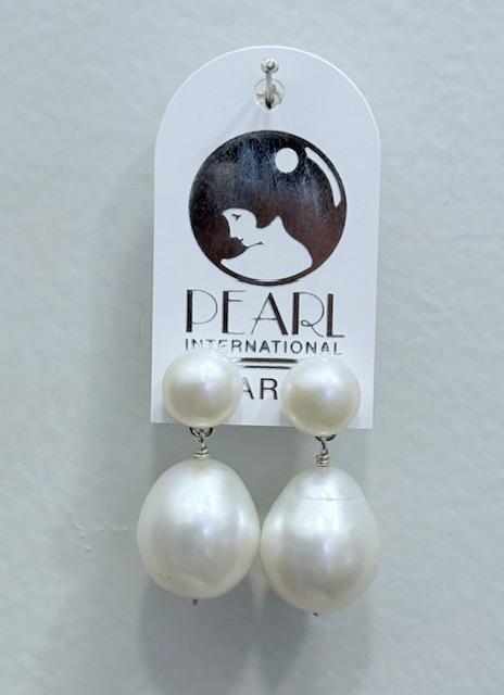 PUCES ARGENT BOUTONS 06mm+POIRES 10x14mm P EAU DOUCE 3 ***