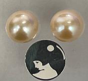 PUCES ARGENT BOUTONS 3/4 de 11mm PERLES EAU DOUCE BLANC