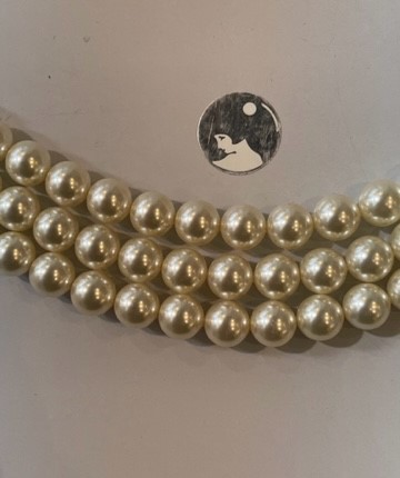 COLLIER 3 RANGS 45.49.52cm PERLES de BOHEME de qualité STH CREME 08mm FERMOIR MOUSQUETON A