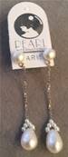 PUCES et CHAINE 3.5cm ARGENT BOUTONS 06mm+POIRES N°3 PERLES EAU DOUCE