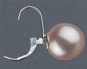 DORMEUSES CATALANES ARGENT PERLES IRISEES BOULES 12mm ROSE