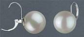 DORMEUSES CATALANES ARGENT PERLES IRISEES BOULES 14mm BLANC