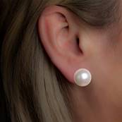 PUCES ARGENT 925°% PERLES de BOHEME de qualité STH BOULES 14mm BLANC  BO/1014