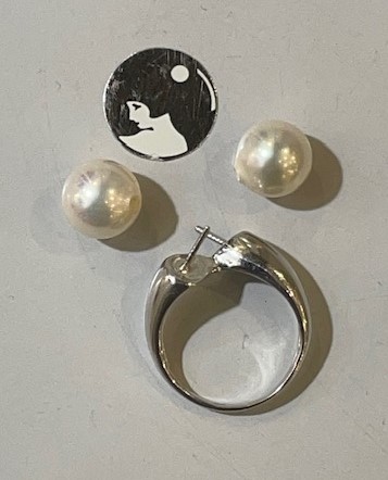 BAGUE ARGENT 925°% TOI et MOI PERLES de BOHEME qualité STH